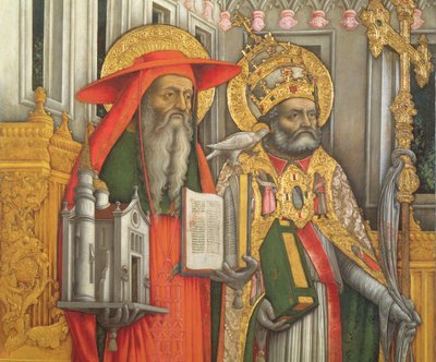 San Girolamo e San Gregorio, (dettaglio) (post restauro) da Antonio Vivarini